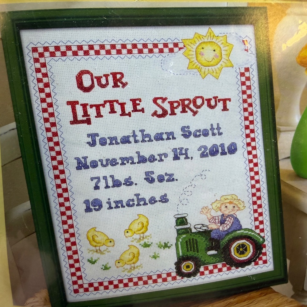 Bucilla On the Farm Birth Record Cross Stitch Kit Baby Shower‎ Gift 45568